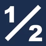 1/2 one-half icon