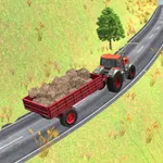 Hill tractor trolley transport icon