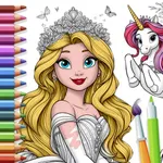 Paint princesses & fairy tales icon
