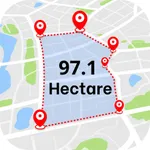 GPS Land Area Measure on Map icon