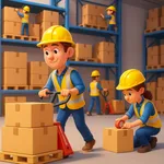 Warehouse Box Delivery 3D icon