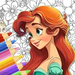 Drawing princess learning game icon