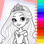 Paint and color princesses icon