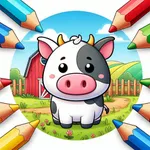 Farm Animals Coloring Book . icon