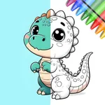 Dinosaurs to paint color icon