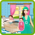 Newborn Twins Baby & Mommy Care - Play free kids game icon