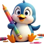 Paint game coloring penguins icon