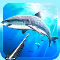 Hunter underwater spearfishing 3D icon