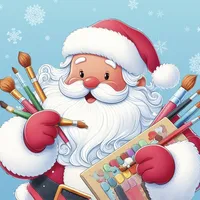 Christmas paint and coloring icon