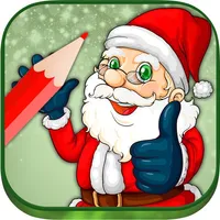 Santa Claus coloring pages xmas - Drawings to colour on christmas for kids 2 - 8 years old icon