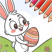 Easter chocolates picture book - paint Raster eggs bunnies coloring game kids icon