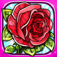 Flowers Coloring Pages for Adult with Rose Mandala icon