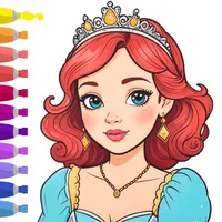 Princess color fairy drawing icon