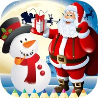 Coloring Book Christmas: Paint Santa,Gift,snowman icon