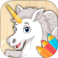 Unicorn & pegasus coloring pages Fantastic animals icon