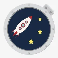 Cosmonaut Cartoon Rocket Ufo Odyssey through Space icon