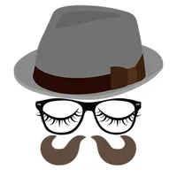 Stylish hat and glasses icon