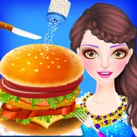 Cooking Hamburger Girl Makeup icon