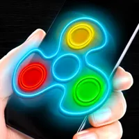 Fidget spinner neon glow icon