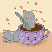 Cats and Coffee Lovers Sticker icon