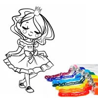 Paint and drawing princesses icon