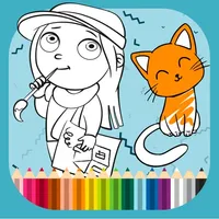 Coloring book and learn icon