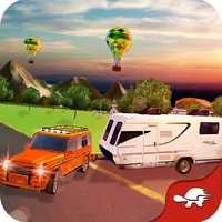 Camper Trailer Truck Driving icon