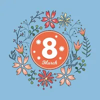 8th March Women's Day stickers icon