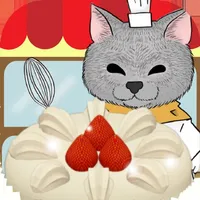 Cute cat's cake shop icon