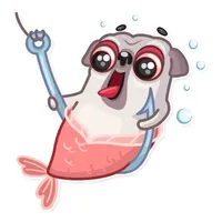 Water Pug Dog Funny Stickers icon