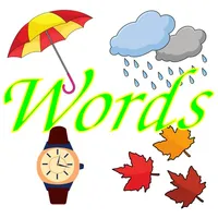 English words, nouns and test icon