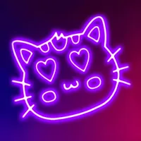 Neon Kitty Glowing Stickers icon