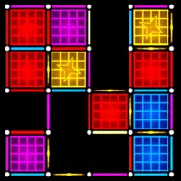 Dots and boxes neon timbiriche icon