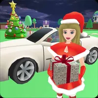 Christmas Santa Girl Car Drive icon