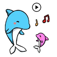 Animated Blue Dolphin Sticker icon