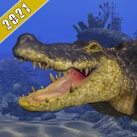 underwater alligator attack icon