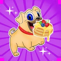 Puppy makes pancake icon