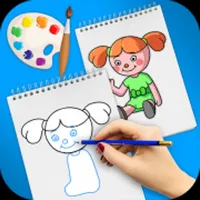 Teach drawing step by step icon