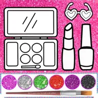 Glitter beauty coloring book icon