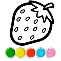 Glitter fruits coloring icon