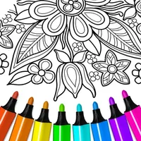 Flower mandala coloringbook icon