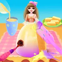 Queen Skirt Cake Making icon