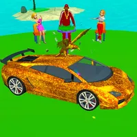 Golden Car Run 3D icon