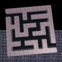 3D Maze of brick walls icon