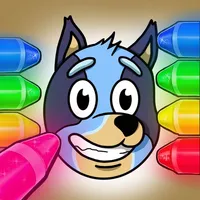 Coloring Bluey by number icon