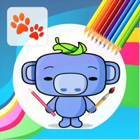 Kids coloring books funny icon