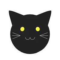 black cat ball sticker icon