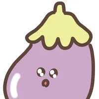 cute eggplant sticker icon