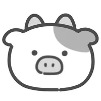 gray cow sticker icon