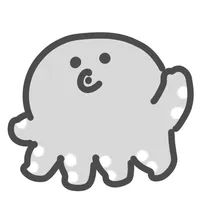 gray octopus sticker icon